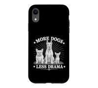 Carcasa para iPhone XR More Dogs Less Drama Funny Dog Lover Vintage Graphic