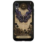 Carcasa para iPhone XR Moth Sun Dark Gothic Crescent Moon Skull