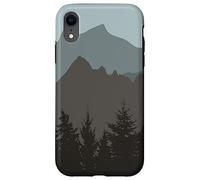 Carcasa para iPhone XR Mountains Peaks Abstract Outdoor Nature Landscape Gray Blue