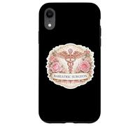 Carcasa para iPhone XR Mujer Cirujano Bariátrico Caduceo Metabólico Flores Florales MD