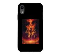 Carcasa para iPhone XR Mujer Llamas Cósmicas Triángulo Transformación de Poder