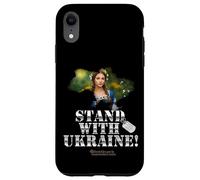 Carcasa para iPhone XR Mujer ucraniana en el Stand de alegoría del Traje Nacional con Ucrania