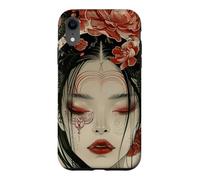 Carcasa para iPhone XR Mujeres místicas japonesas y árbol de Cerezo Kanji japonés