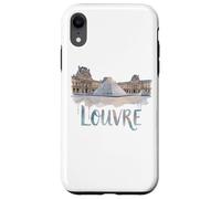 Carcasa para iPhone XR Musée du Louvre Pirámide Acuarela Exterior París Francia