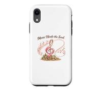 Carcasa para iPhone XR Music Heals The Soul de Mujer con cáncer con Cinta Rosa