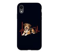 Carcasa para iPhone XR Mutt Dog Lover Heartbeat ECG Pulse Estilo de Raza Mixta
