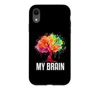 Carcasa para iPhone XR My Brain Tree Rainbow Splash Neurodivergente Adulto