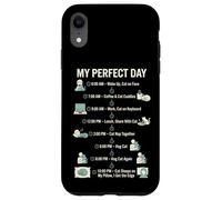 Carcasa para iPhone XR My Day Cat Schedule, Divertida Vida Felina para Amantes de los Gatos