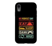 Carcasa para iPhone XR My Day Eat Sleep Game Repeat Funny Gamers Vintage