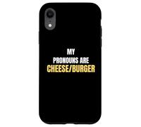 Carcasa para iPhone XR My Pronouns Are Cheese/Burger Funny Food Humor Tees and More