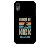 Carcasa para iPhone XR Nacido para patear Desde 2007 Karate Theme Cumpleaños Niño Año de Nacimiento
