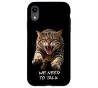 Carcasa para iPhone XR Necesitamos Hablar - Humor de Gato Tabby Feroz Ironía Shapes Mania