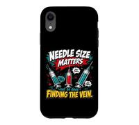 Carcasa para iPhone XR Needle Size Matters Funny Nursing