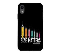 Carcasa para iPhone XR Needle Size Matters Funny Nursing and Nurses