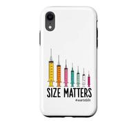Carcasa para iPhone XR Needle Size Matters Funny Nursing and Nurses
