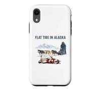 Carcasa para iPhone XR Neumático pinchado en Alaska Humor Divertido Perro Trineo para Alaska Husky