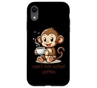 Carcasa para iPhone XR No se Puede Vivir Wout café Lindo Mono Dibujos Animados