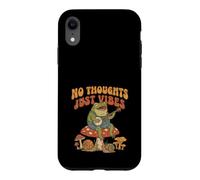 Carcasa para iPhone XR No Thoughts Just Vibes Frog Mindfulness Meditation Mushroom