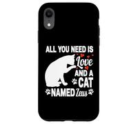 Carcasa para iPhone XR Nombre de Gato Personalizado Zeus Lindo Gatito Amante de Las Mascotas