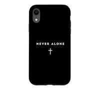Carcasa para iPhone XR Nunca Solo Jesús Versículo bíblico católico con Cruz Simple