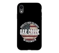 Carcasa para iPhone XR Oak Creek Wisconsin, Bandera Americana Vintage