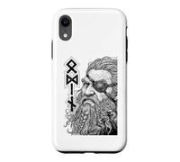 Carcasa para iPhone XR Odin Viking Warrior God Runes Ravens Mitología nórdica