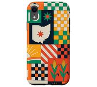 Carcasa para iPhone XR Ohio Patchwork Quilt Modern Midwest Pride Vintage Inspired