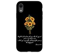 Carcasa para iPhone XR Ora Que Dios desee a Sunflower Versículo bíblico Cristiano religioso