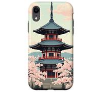 Carcasa para iPhone XR Pagoda Japonesa Flor de Cerezo Primavera Paisaje Diseño