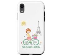 Carcasa para iPhone XR París es Siempre una Buena Idea Linda Chica en Bicicleta