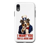Carcasa para iPhone XR Pastor Australiano Australiano Australiano EE.UU. Divertido Retro Vintage 4 de Julio