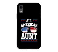 Carcasa para iPhone XR Patriotic All-American Aunt USA 4 of July American Flag