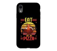 Carcasa para iPhone XR Pavo Comer Pizza Acción de Gracias Divertida Cena Italiana Peregrina