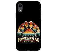Carcasa para iPhone XR Paws and Relax - Pata de Perro, diseño Vintage