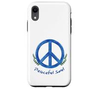 Carcasa para iPhone XR Peaceful Soul Nature Inspired Aesthetic Blue Peace Symbol