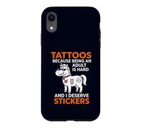 Carcasa para iPhone XR Pegatinas Tattoos Because Being An Adult Is Hard I Merece