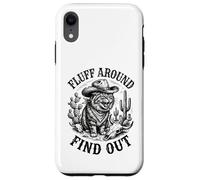 Carcasa para iPhone XR Pelusa Alrededor Descubra Gato Enojado Cowboy Critter Western