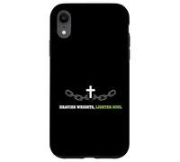 Carcasa para iPhone XR Pesos más Pesados más Ligero Alma Cristiana fe Fitness Atleta