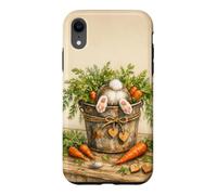 Carcasa para iPhone XR Plantas Jardinero Botánico Floral Divertido Conejo Kawaii Zanahoria