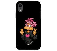 Carcasa para iPhone XR Pollo Divertido con Gafas Bandana Rosa Crazy Chicken Lady