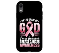 Carcasa para iPhone XR por la Gracia de Dios Soy un Sobreviviente Conciencia del Cáncer de Mama