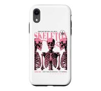Carcasa para iPhone XR Póster sarcástico Divertido de semitono sarcástico de anatomía Esqueleto Rosa gótico