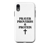Carcasa para iPhone XR Prayer Warrior Proverbs & Protein Shakes Jesus Weights Faith