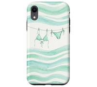 Carcasa para iPhone XR Preppy Bikini Verano Costa Cowgirl Pastel mar Turquesa Ola