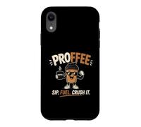Carcasa para iPhone XR Proffee Sip Fuel Crush It Proteína Café Entrenamiento Motivación