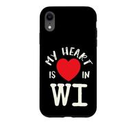 Carcasa para iPhone XR Proud State My Heart Is In WI Wisconsin