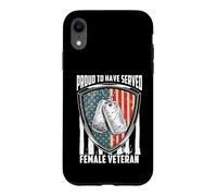 Carcasa para iPhone XR Proud To Have Served Female Veteran Day 4th of July
