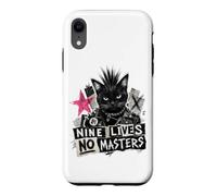 Carcasa para iPhone XR Punk Cat Nine Lives No Masters Mohawk Anarchy