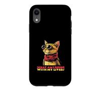 Carcasa para iPhone XR ¿Qué Estoy Haciendo con mis Vidas (Funny Cat Graphic)