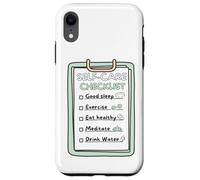Carcasa para iPhone XR Recordatorio de hábitos saludables de diseño de Lista de verificación de SelfCare